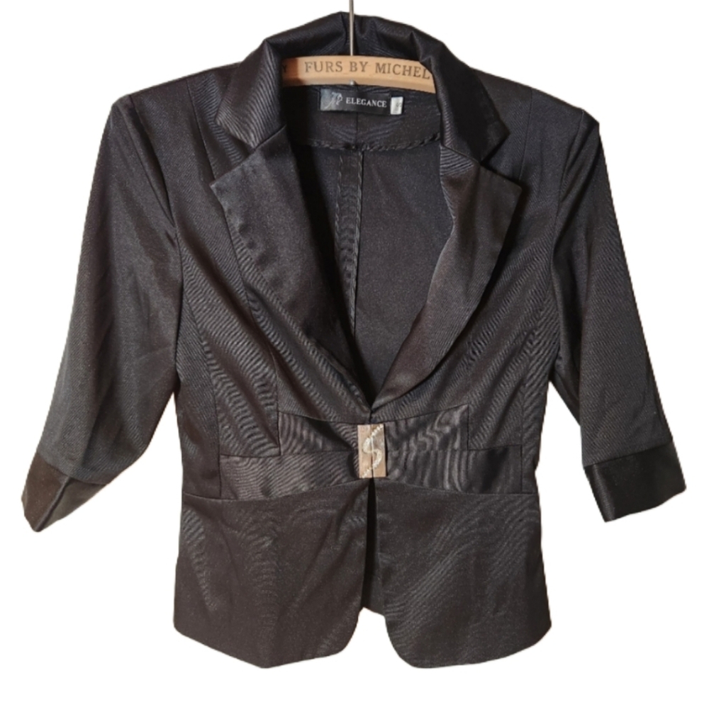 Small Short tuxedo Black sparkling Blazer dressy